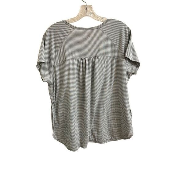 CALIA by Carrie Underwood Gray Striped Tee Side Slits Medium Activewear - Picture 2 of 7